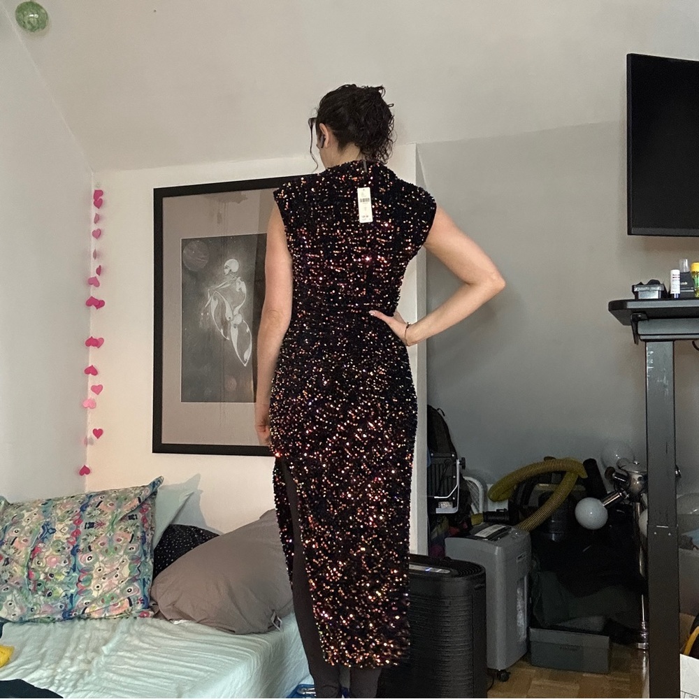 NWT Anthropologie sequin midi dress prom dress size s